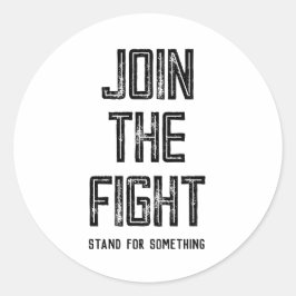 Der Kampf beitreten Runder Aufkleber