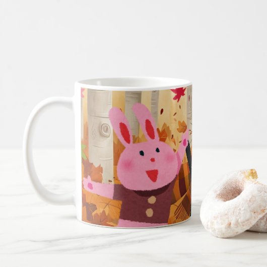 Der Kampf der Tiere im Herbstwald Kaffeetasse (Mit Donut)