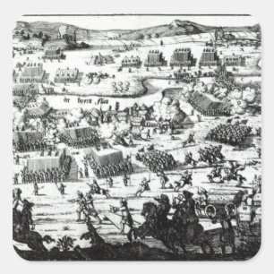 Der Kampf des Boyne, c.1690 Quadratischer Aufkleber