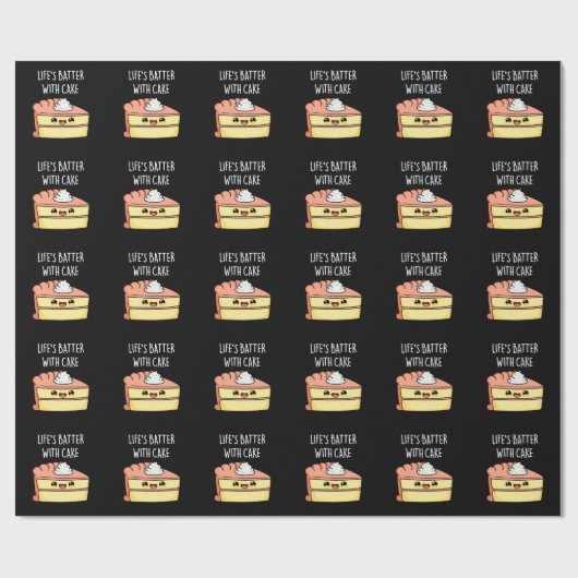 Der Kampf des Lebens mit Kuchen Funny Cake Pun Dar Geschenkpapier (Flach)