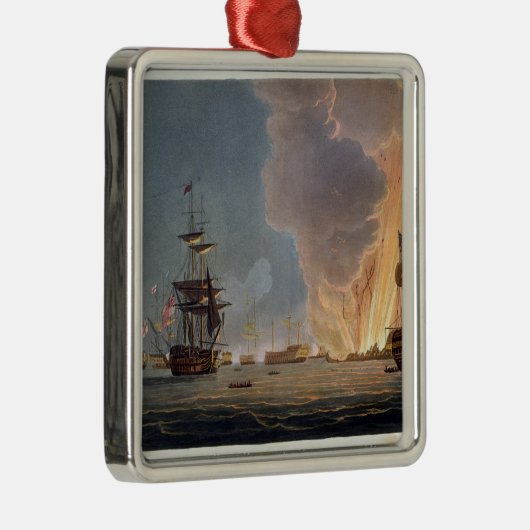 Der Kampf des Nils am 1. August 1798 graviert Silbernes Ornament (Rechts)