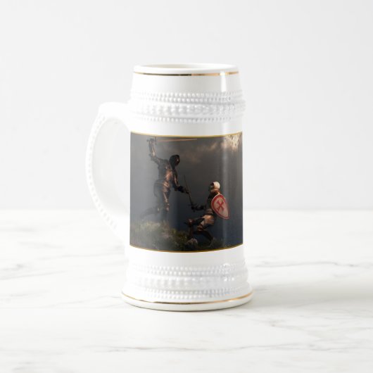 Der Kampf des Ritters Templar Bierglas (Vorderseite Links)