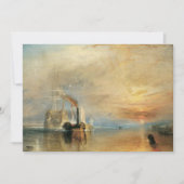 Der Kampf gegen den Temeraire von Joseph Turner, M Einladung (Vorderseite)