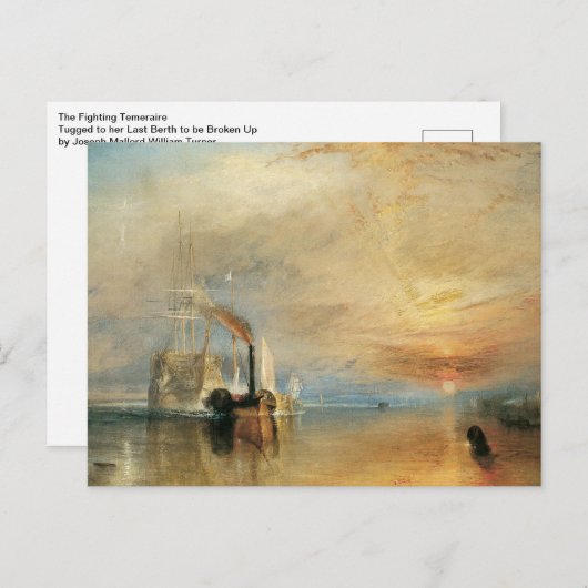 Der Kampf gegen den Temeraire von Joseph Turner, M Postkarte (Vorne/Hinten)