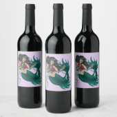 Der Kampf gegen die grüne Meerjungfrau ist eine ha Weinetikett (Flaschen)