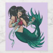 Der Kampf gegen die grüne Meerjungfrau ist eine ha Weinetikett (Einzelnes Label)