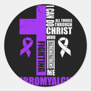 Der Kampf gegen Fibro Christlich bekämpft Not Runder Aufkleber