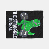 Der Kampf ist echt lustig T-Rex Fitnessstudio Work Fleecedecke (Vorderseite (Horizontal))