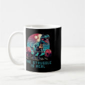 Der Kampf ist echt lustiger T-Rex-Gym-Workout  Kaffeetasse (Links)
