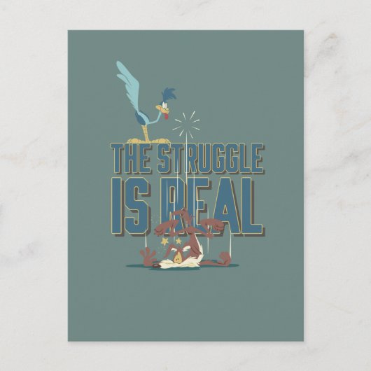 Der Kampf ist echter STRASSENRUNNER™ & Wile E. Coy Postkarte (Vorderseite)