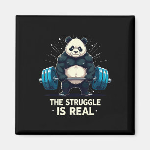 Der Kampf ist ein echtes Funny Gym Panda Workout M Magnet