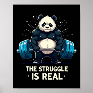 Der Kampf ist ein echtes Funny Gym Panda Workout M Poster