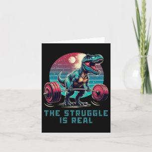 Der Kampf ist ein wirklich lustiges T-Rex Gym Work Karte