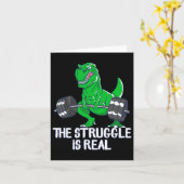 Der Kampf ist ein wirklich lustiges T-Rex Gym Work Karte (Gelbe Blume)