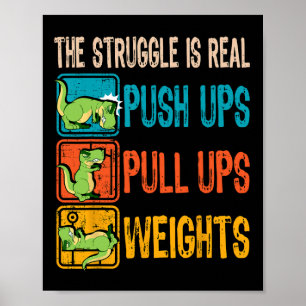 Der Kampf ist wirklich lustig T-Rex-Fitness-Studio Poster