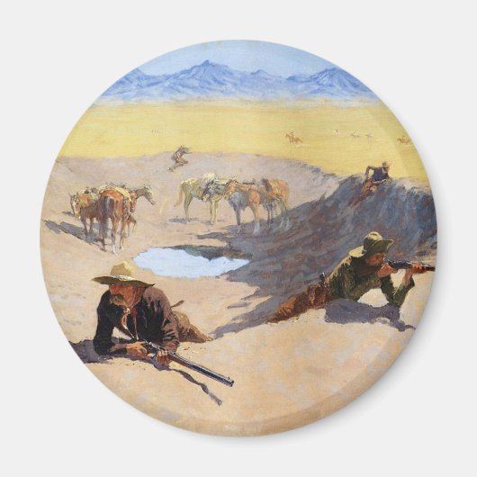 Der Kampf um das Wasserloch ~ Frederic Remington Magnet (Vorne)