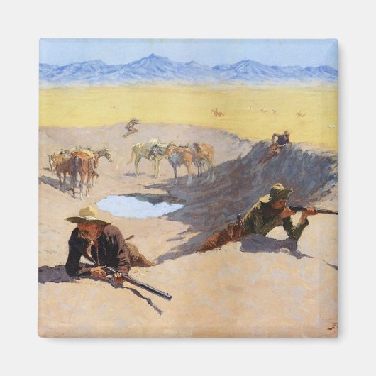 Der Kampf um das Wasserloch ~ Frederic Remington Magnet (Vorne)