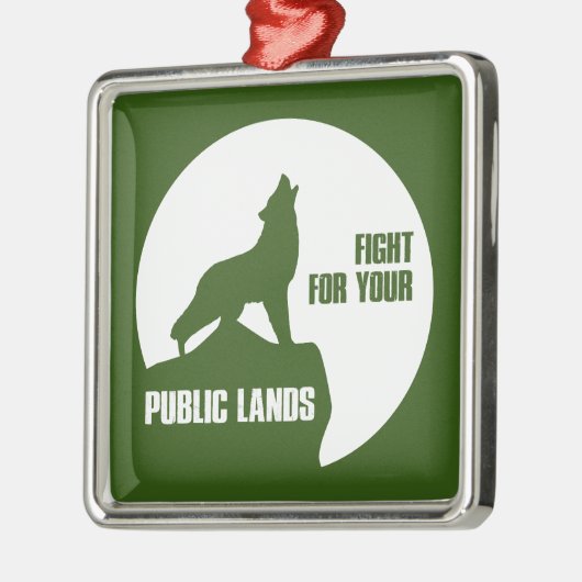 Der Kampf um Ihr öffentliches Land Wolf Ornament Aus Metall (Links)