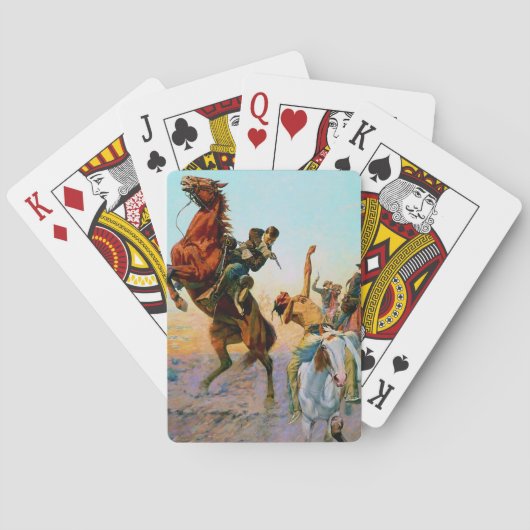 "Der Kampf um Wasser" von Charles Schreyvogel Spielkarten (Rückseite)