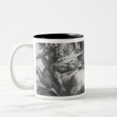 Der Kampf von Anghiari nach Leonardo da Vinci Zweifarbige Tasse (Links)