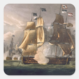 Der Kampf von Kap-St. Vincent, am 14. Februar 1797 Quadratischer Aufkleber