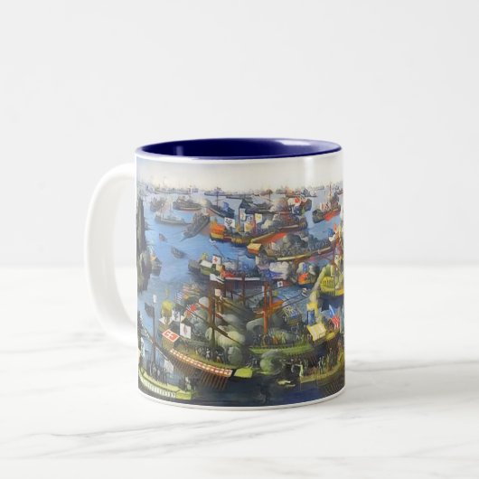 Der Kampf von Lepanto 1571 Zweifarbige Tasse (Vorderseite Links)