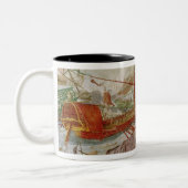 Der Kampf von Lepanto 1600 im Oktober 1571 Zweifarbige Tasse (Links)