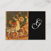 Der Kampf von Saint George mit der Dragon Monogram Visitenkarte (Rückseite)