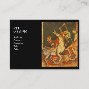 Der Kampf von Saint George mit der Dragon Monogram Visitenkarte