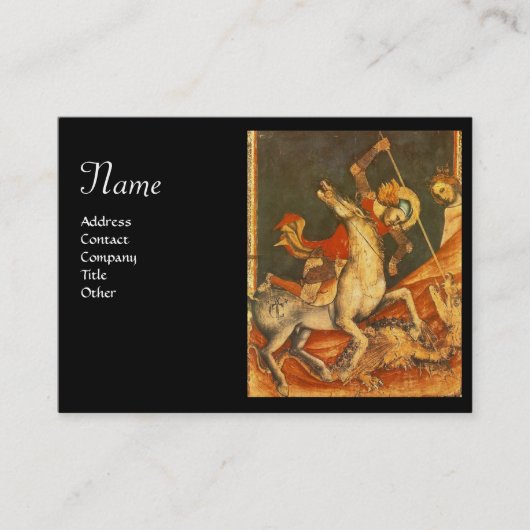 Der Kampf von Saint George mit der Dragon Monogram Visitenkarte (Vorderseite)