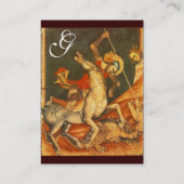 Der Kampf von Saint George mit der Dragon Monogram Visitenkarte (Rückseite)