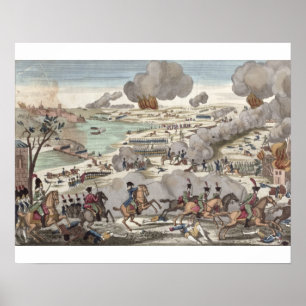 Der Kampf von Wagram, am 6. Juli 1809 (Stich) Poster