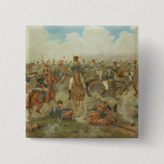 Der Kampf von Waterloo, am 18. Juni 1815 (w/c auf Button (Vorderseite)