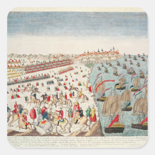 Der Kampf von Yorktown, am 19. Oktober 1781 Quadratischer Aufkleber