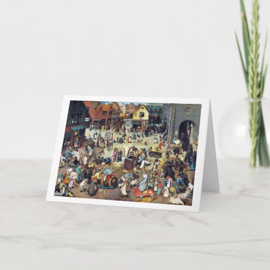 Der Kampf zwischen Karneval und Lent, Bruegel Karte (Vorderseite)