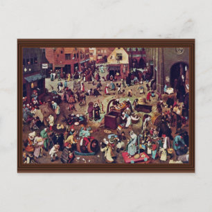 Der Kampf zwischen Karneval und Lent by Bruegel Postkarte