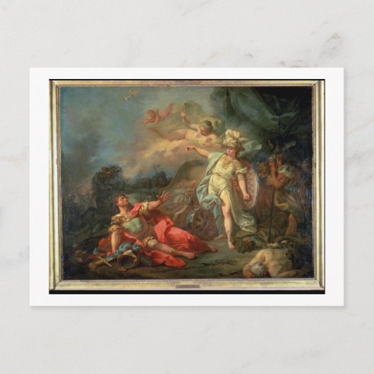 Der Kampf zwischen Mars und Minerva, 1771 (Öl auf Postkarte (Vorderseite)