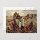 Der Kampf zwischen Russen und Tataren, 1916 Postkarte (Vorne/Hinten)