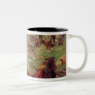 Der Kampf zwischen Russians und Tataren, 1916 Zweifarbige Tasse