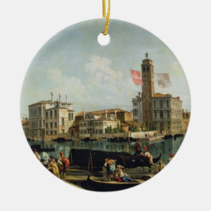 Der Kanal groß und S. Geremia, Venedig (Öl auf C Keramikornament
