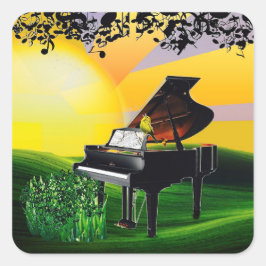 DER KANÄR AM SONNENSCHLAG! QUADRATISCHER AUFKLEBER