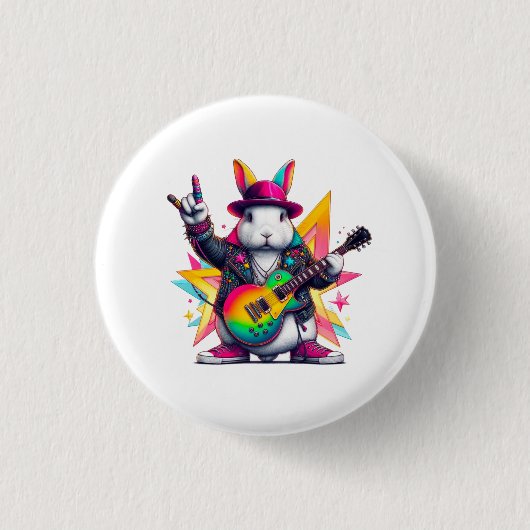 Der Kaninchenrockstar Button (Vorderseite)