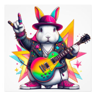 Der Kaninchenrockstar Fotodruck