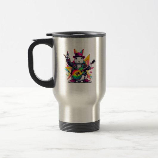 Der Kaninchenrockstar Reisebecher (Links)