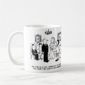 Der Kanzler fragte Bräutigam, um das Verfluchen zu Kaffeetasse (Links)