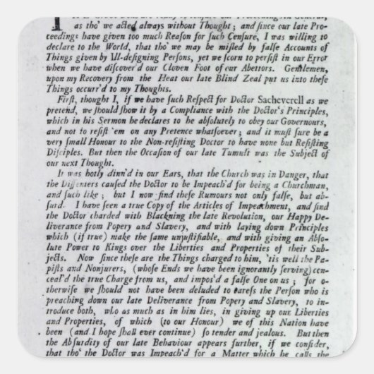 Der Kapitän der Mobs-Erklärung Quadratischer Aufkleber (Vorderseite)