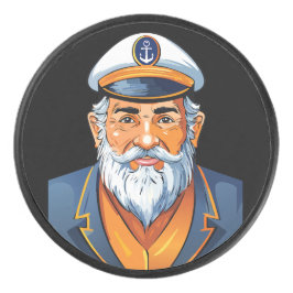 Der Kapitän des Schiffes Eishockey Puck