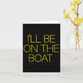 Der Kapitän des Segelbootes Funny Sailing wird für Karte (Gelbe Blume)