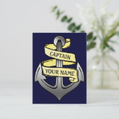 Der Kapitän Ihres Namens kann individuell eingeste Postkarte (Stehend Vorderseite)
