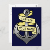 Der Kapitän Ihres Namens kann individuell eingeste Postkarte (Vorne/Hinten)